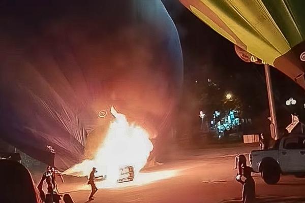 Khinh khí cầu ở Tuyên Quang bùng cháy, 5 người bị bỏng, du khách hoảng sợ-1